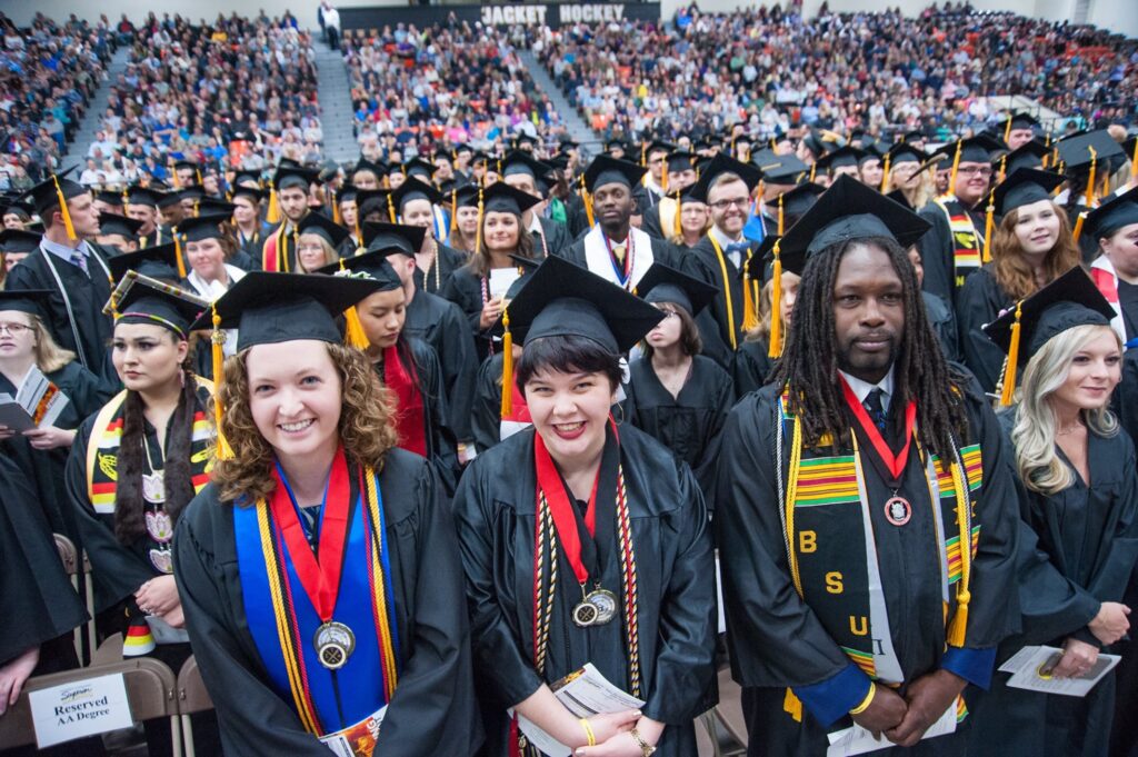Graduating UW-Superior students at commencement ceremony