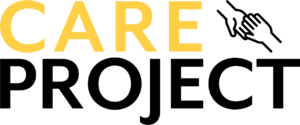 black_care_project_logo Care Project. Care is in yellow text. Project is in black text. A hand is reaching out to another hand to help the other up.